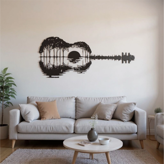 Escultura de Parede | Guitarra do Por do Sol