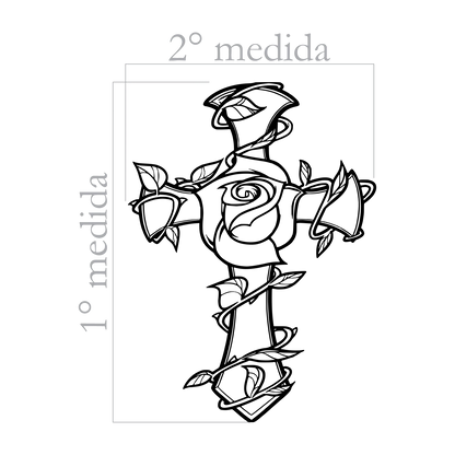 Escultura de Parede | A Rosa e a Cruz