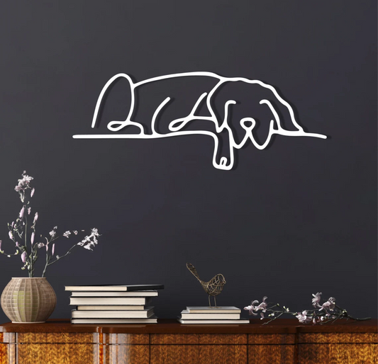 Escultura de Parede | Cachorro em Sonhos | Traços